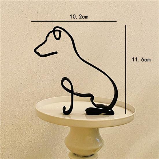Decor Fier Câine Artă Minimalistă Sculptură Decorare Decorațiune Casă Meșteșug Foaie de Fier