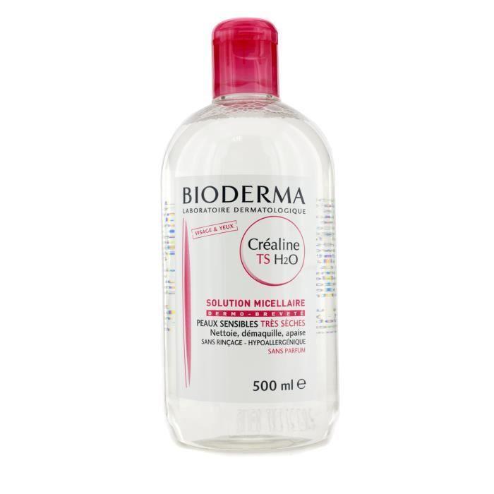 Eau Micellaire - BIODERMA - Créaline H2O TS - 500ml - Peaux Sensibles - Démaquillage Waterproof