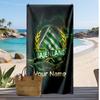 Hammarby Gepersonaliseerde Bedrukte Strandlaken Voetbal Logo Steun Aangepaste Naam Tekst Absorberende Handdoek Voor Sport Reizen Speciaal Cadeau