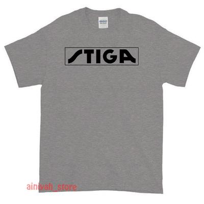 Stiga tennis da tavolo ping pong Logo Maglietta Divertente da Uomo Taglia USA S-XXL