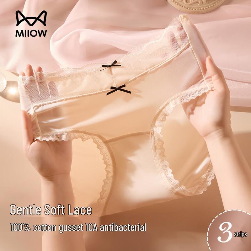 MaoRen Women s Cotton Crotch Lace Briefs XL