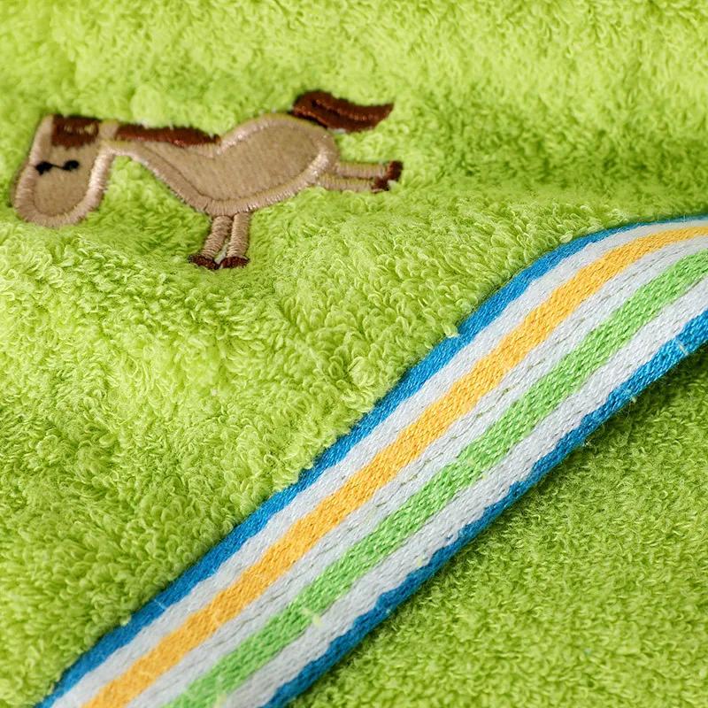 25x50cm 100% Cotton Cartoon Animal Rainbow Embroidery Soft Home Bathroom Baby Children Hand Face Towel