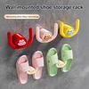 4Pcs Self-Adhesive Towel Hooks Cartoon Shape Slipper Rack Hanger Punching Free Small Item Hanging Hook