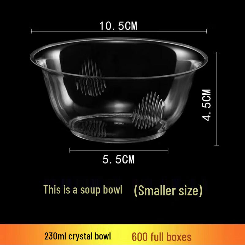 Disposable Crystal-Clear Plastic Soup Bowl