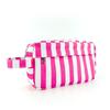 Women's Durable Portable Waterproof Striped Oxford Cloth Makeup Bag with Compartments