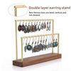 Multiple Jewelry Display Rack Solid Wood Eardrop Storage Stand Earrings Trinket Showcase Hanger Desktop Jewellery Displays Shelf