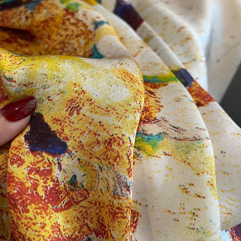 Oil Painting Fashion Scarf, Women's Dual-use, Autumn and Winter Warm and Cold Scarf, Scarf Scarf, Windproof Shawl