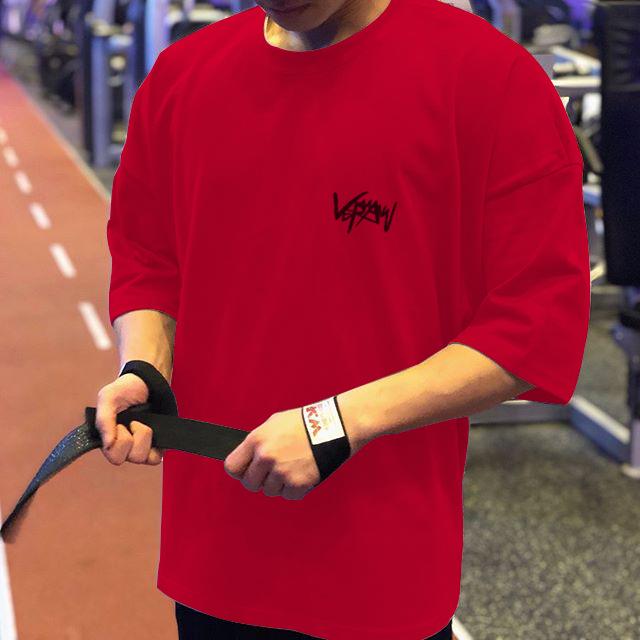 Muscle Fitness Slim Fit Breathable Mid-Sleeve T-Shirt for Running & Training