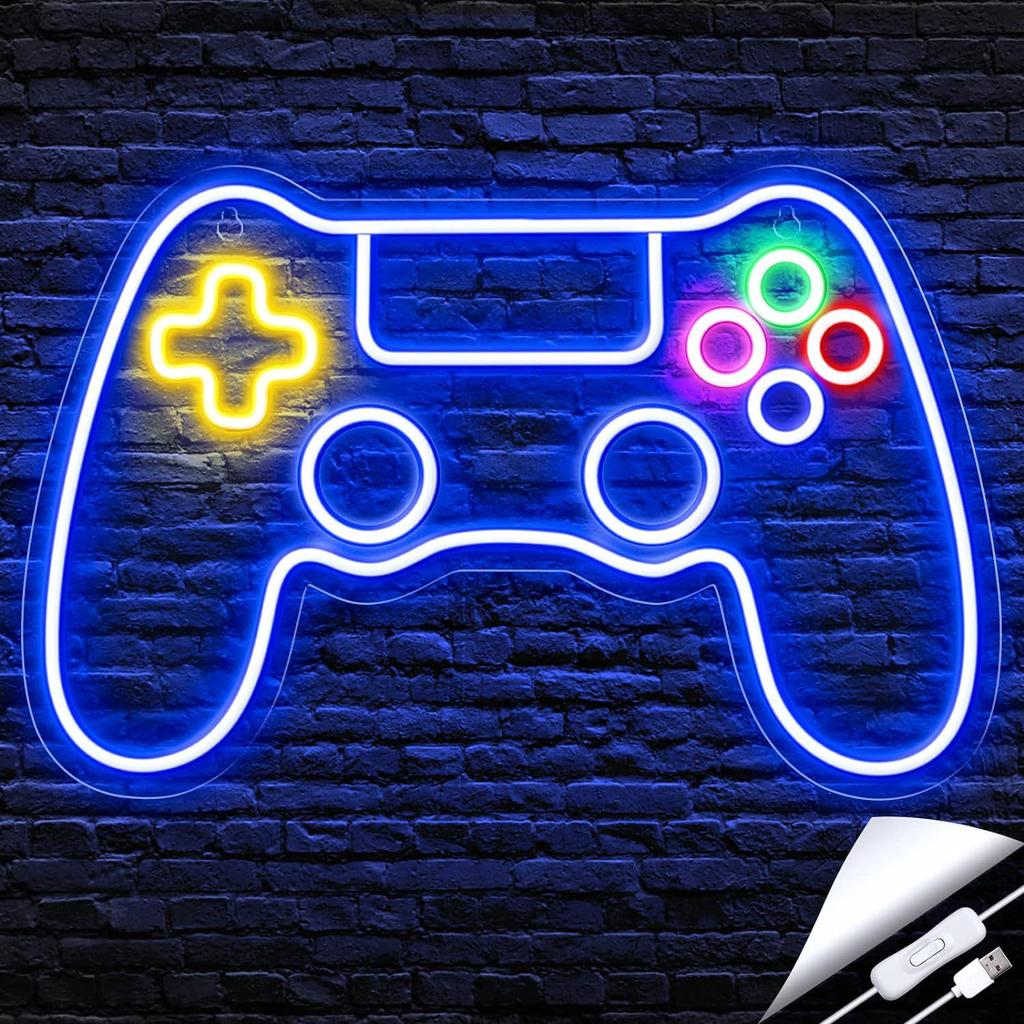 LED Game Controller Neon Light: Decorative Atmosphere Lighting for Hotel Rooms