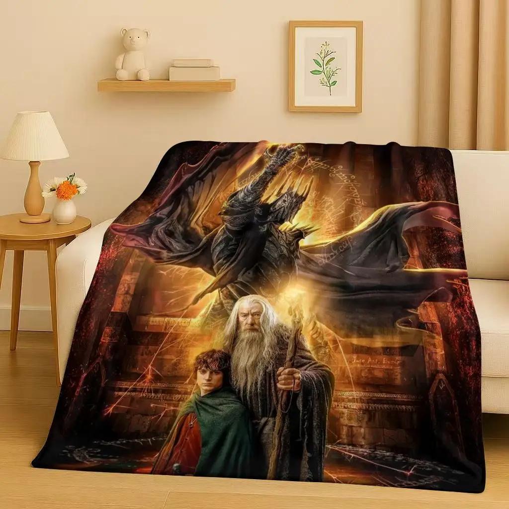 HD L-Lord of The Rings H-Hobbit Gandalf Legolas Flannel Blanket,Ultra Soft Warm Plush Throw for Home Bedroom Bed Sofa Cover