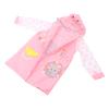 Regenponcho Rosa L PU Einteilig Wasserdicht Reflektierstreifen Knopf mit Rucksackfach Regenmantel für Kinder