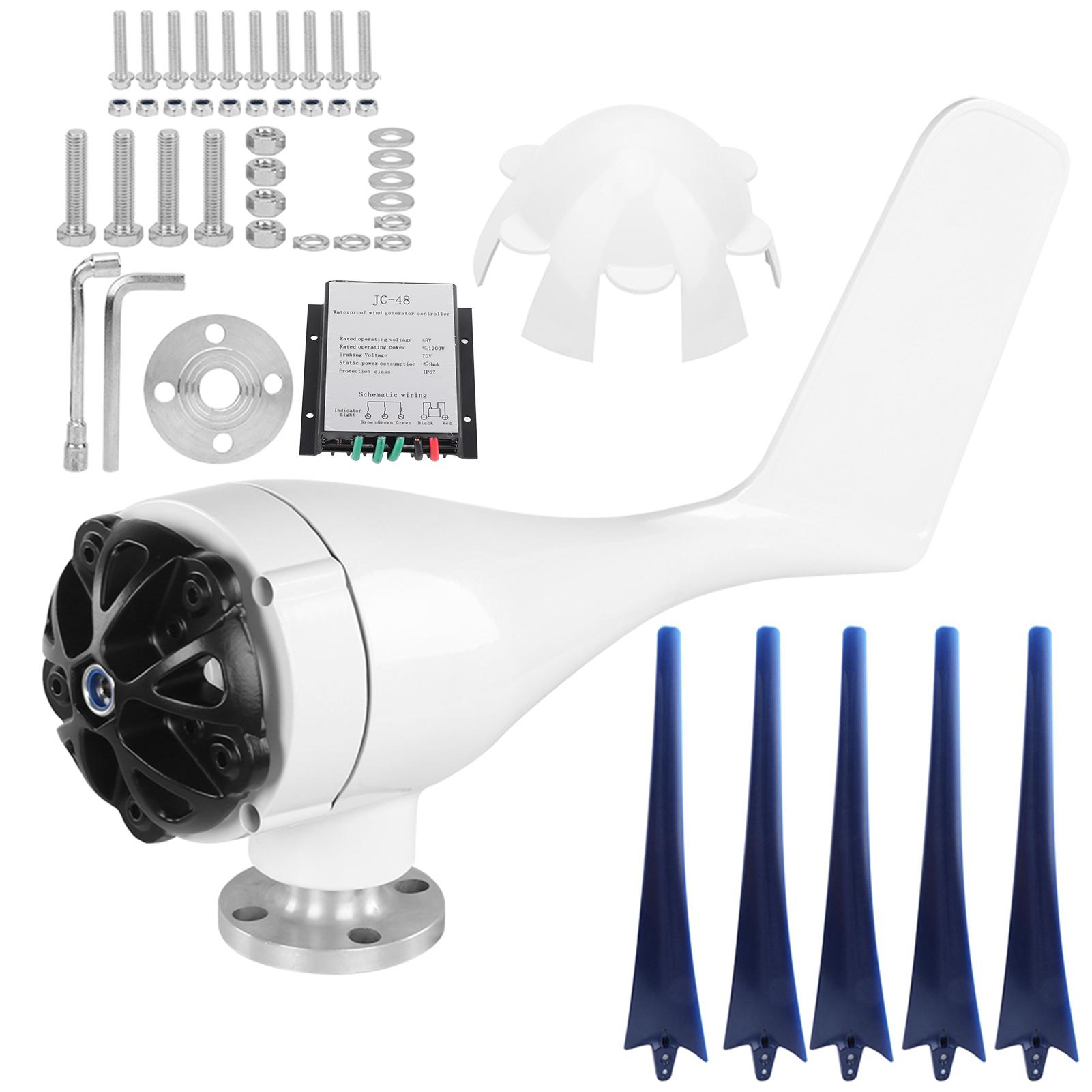 Ветрогенераторы 100 Вт Ветрогенератор 5 лопастей Ветроэнергетические установки Высокоэффективный источник питания для лодок, мобильных домов 48V&5 Blades&100 W