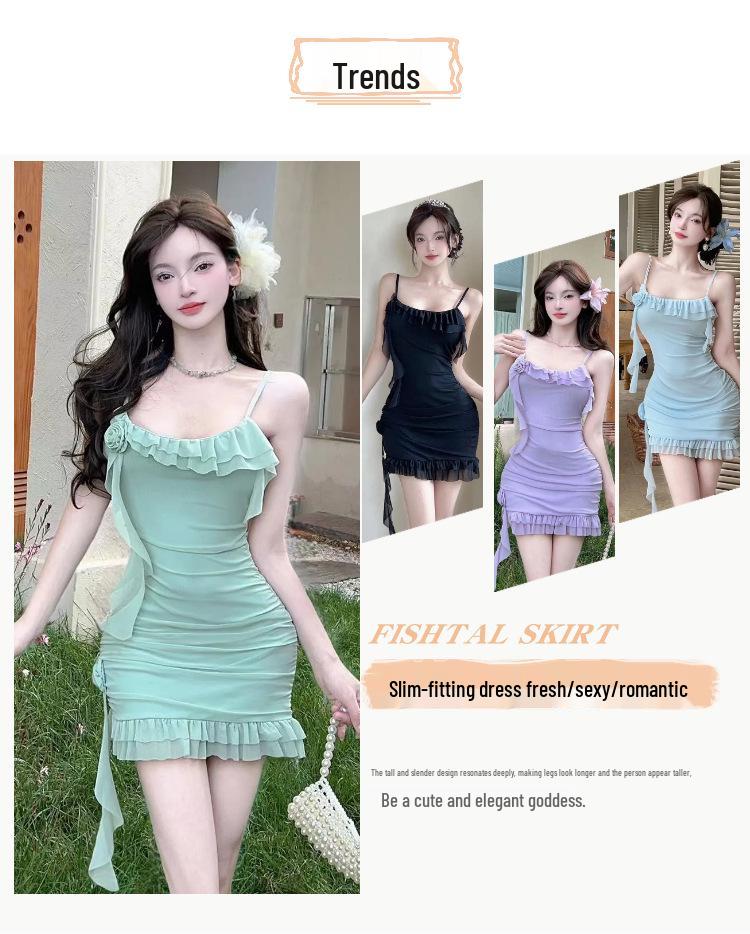 Stylish Sexy French Mesh Dress: Slimming, Figure-Hugging Mini Skirt