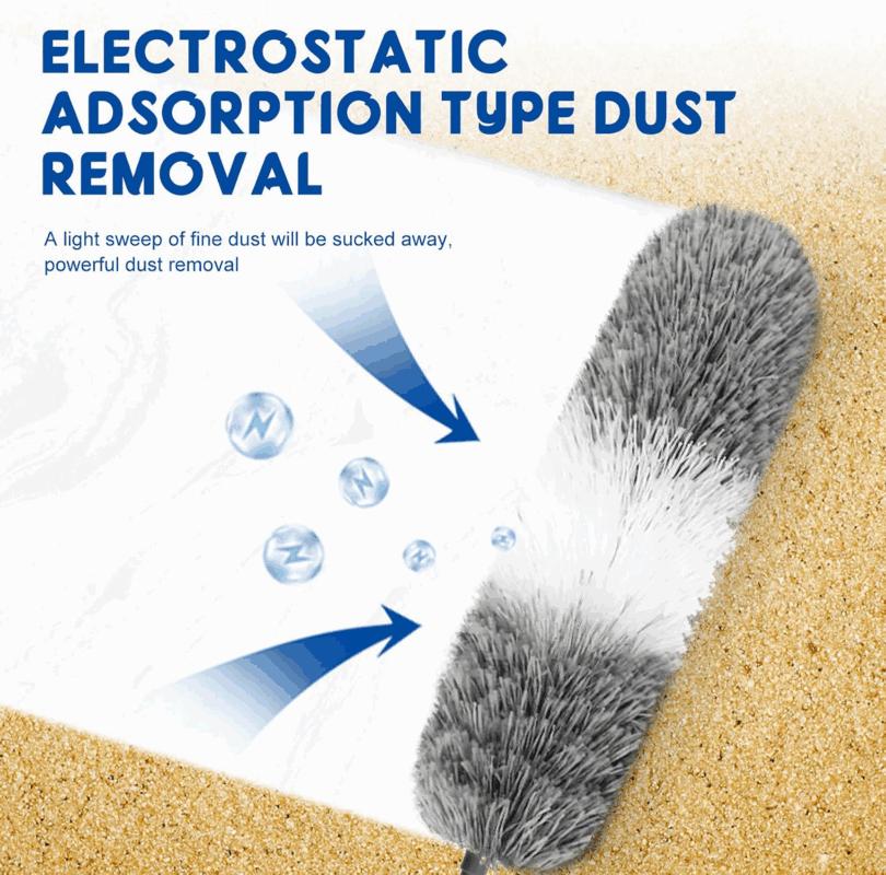 2.8M Duster Brush Microfiber Duster Extendable Curved Ceiling Cleaning Broom Household Electrostatic Dust Collector