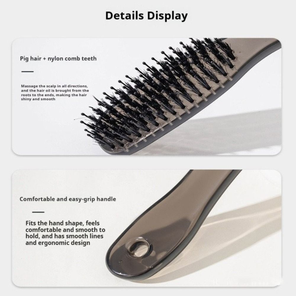 Transparenter Kopfmassagekamm Anti-Frizz Haarglättungsbürste für Frauen mit langem Haar