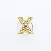 1Pcs Gold Letters Metal Shoe Charms Crystal Diamond Alloy Charms Shoes Accessories Buckle High Quality Shoes Decoration