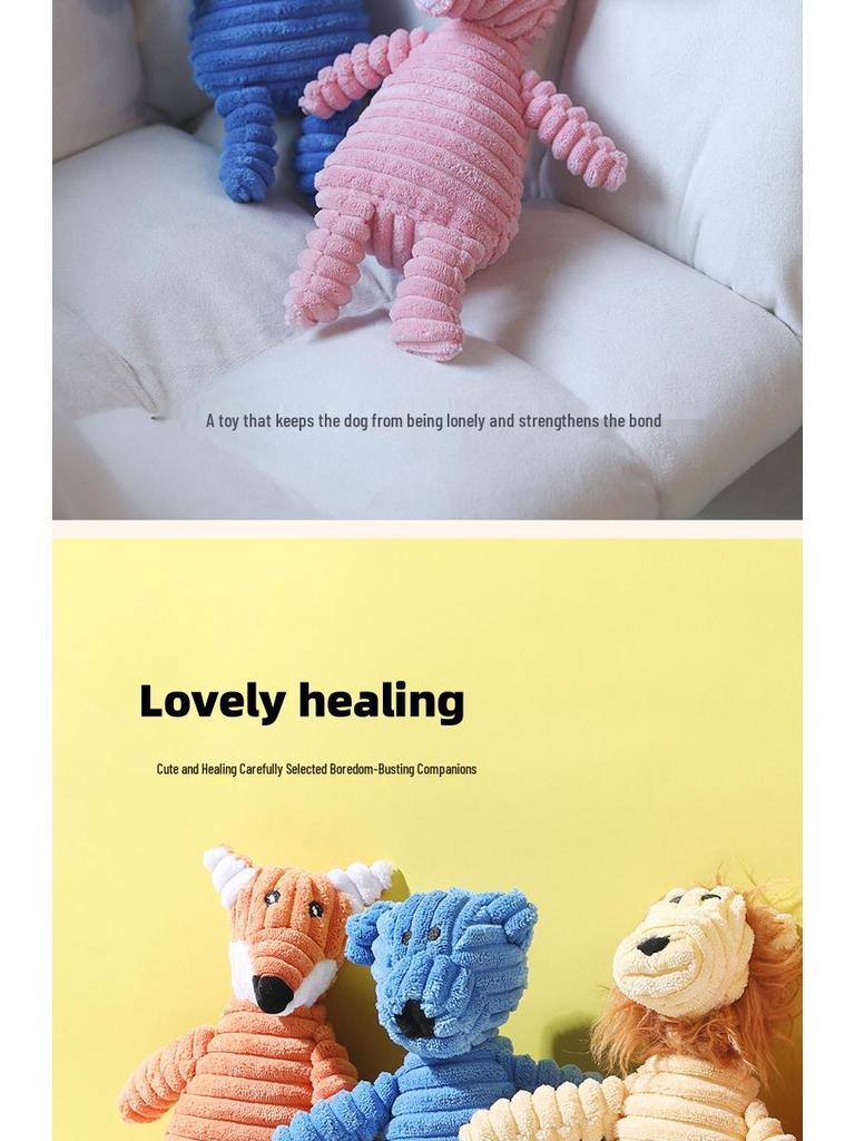 Interactive Cartoon Animal Plush Toy - Bite-Resistant Teething and Sounding Toy for Dogs, Ideal for Boredom Relief