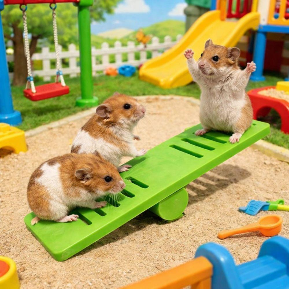 Pet Exercise Toy Plastic Hamster Seesaw Toy Puzzle Colorful Small Animal Toys Creative Pet Cage Toy Cage Environment