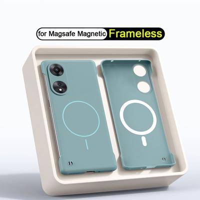 Ultra Thin Frameless Magnetic Case for OPPO A1 A98 A58 4G A55 A54 A18 A38 A17 A17K Magsafe Hard PC Matte Cover Shell Funda