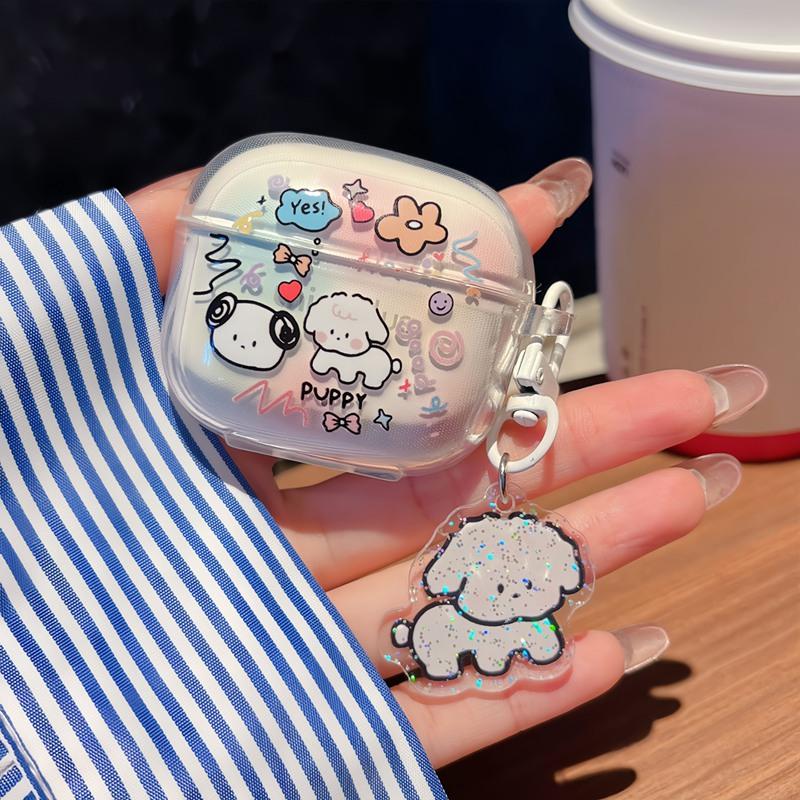 Suitable For Lenovo LP40 TWS Earphone Protective Case Cartoon Cherry Bow Headset Soft TPU Clear Earphone Cover With