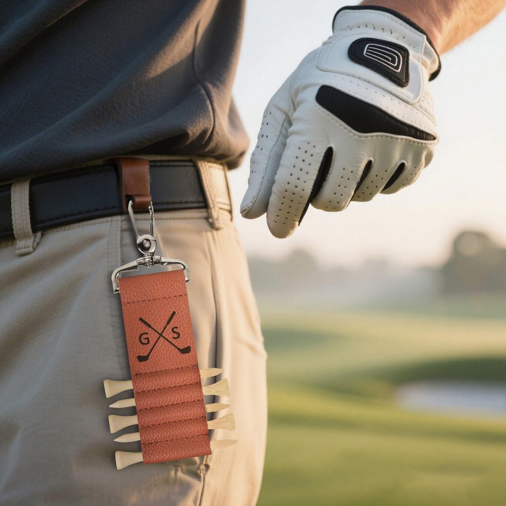 Personalized Golf Tee Holder Bag With 5 Tees,Custom Leather Golf Tee Pouch With Name And Initial,Golf Accesories,Gift For Golf Lover.