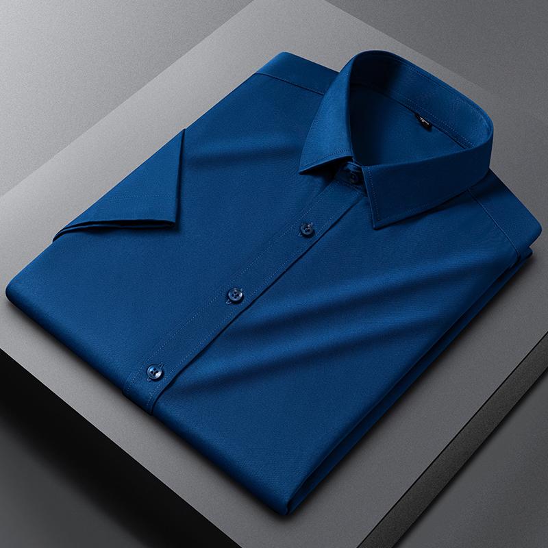 Short-sleeved Four-way Stretch Shirt 38 синий