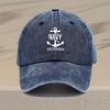 Mens Vintage Nautical Anchor Print Adjustable Washed Baseball Cap  Lightweight Retro Hat Suitable for Outdoor Travel Sports