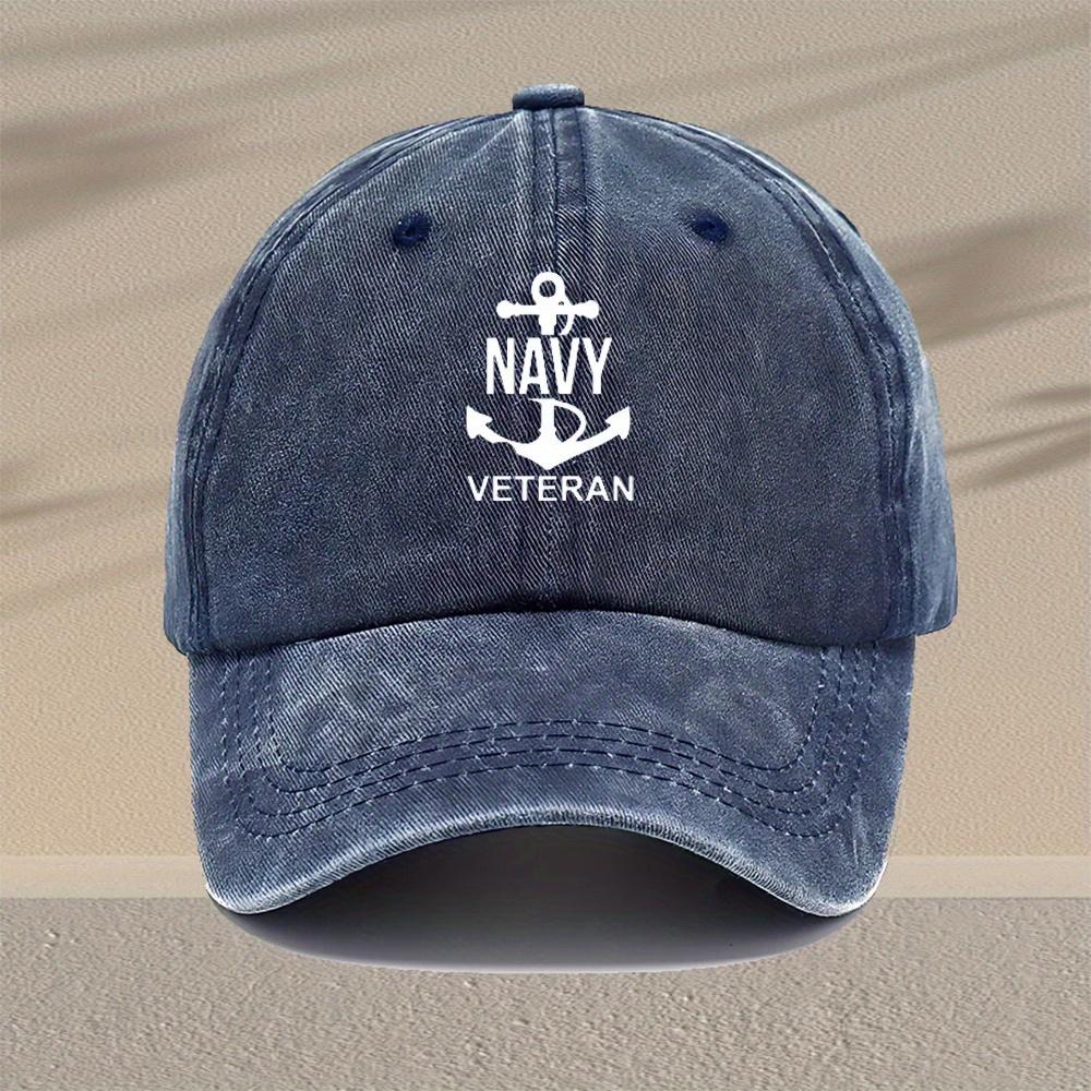 Mens Vintage Nautical Anchor Print Adjustable Washed Baseball Cap Lightweight Retro Hat Suitable for Outdoor Travel Sports