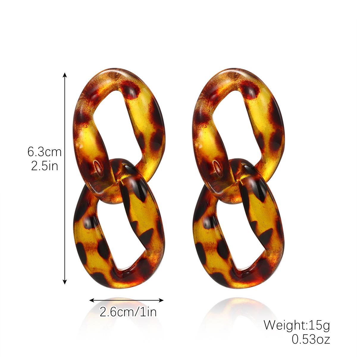 

Necklace for Women Jewelry Exaggerated Acrylic Leopard Earrings Necklace Set Hip Hop Personalized Leopard Necklace Earrings Set Elegant Necklace