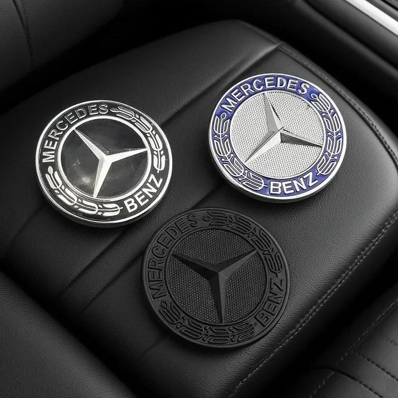 For Benz S-W223D ABS 57mm Car Hood Front Bonnet Logo For Mercedes Benz W124 W140 W163 W202 W203 W204 W210 W211 W212 Badge Emblem Accessories T1