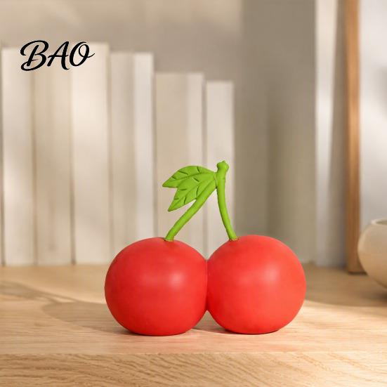 Stress Relieving Toys Double Cherry Relief Toy, Soft Fake Squeeze Flour Filling Toy Sensory Fidget for Hand Relaxation Decorative