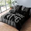 Grey and Black King Size Bed Pattern Down Duvet Cover Set, Soft and Comfortable Bedroom and Dormitory Decoration Bedding Set