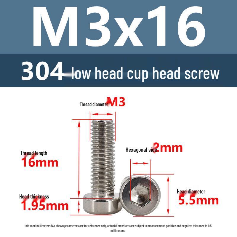 304 Edelstahl Flachkopf Innensechskant Maschinenschrauben M3-M10