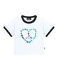 DOMINANT Ringer Crop T-Shirt (Heart Peace)