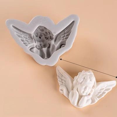 Angel Birthday Cake Decoration Silicone Mold Sugar Art Mould Kitchen Baking Tools Vintage Water Column Design