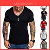 High-quality Men's Slim V Neck Short Sleeve Muscle Tee T-shirt For Casual Wear