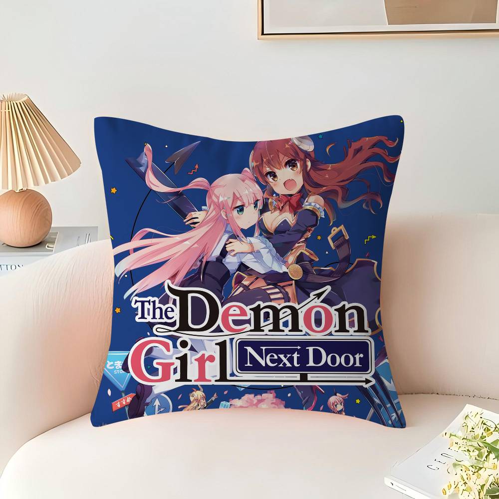Anime T-The Demon Girl Next Door Ahorn Design Kissenbezug Fröhliche Herbsternte Dekor Feiertagsdekorati Kissenbezug