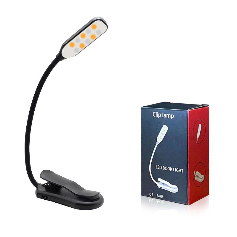 Clip-On LED Desk Reading Light with Eye Protection and Rechargeable Battery
