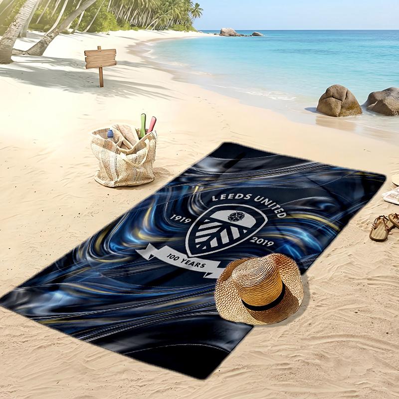 Leeds United Fußball-Druck Strandtuch, Großes Weiches Schnelltrocknendes Handtuch für Strand Camping Schwimmen