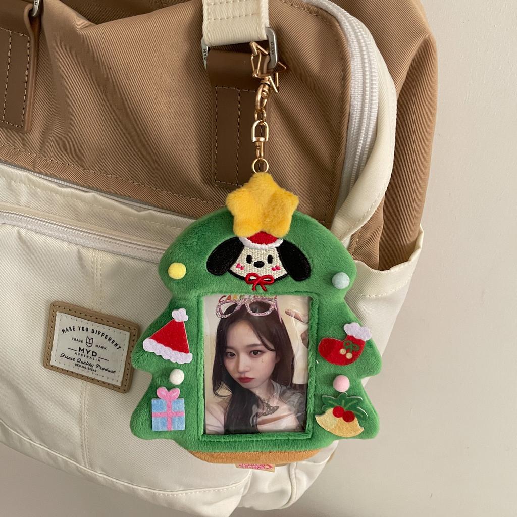 New Arrival Kawaii Christmas Series Plush Photocard Holder Kpop Photo Bus Card Protective Cover Case Bag Pendant Stationery