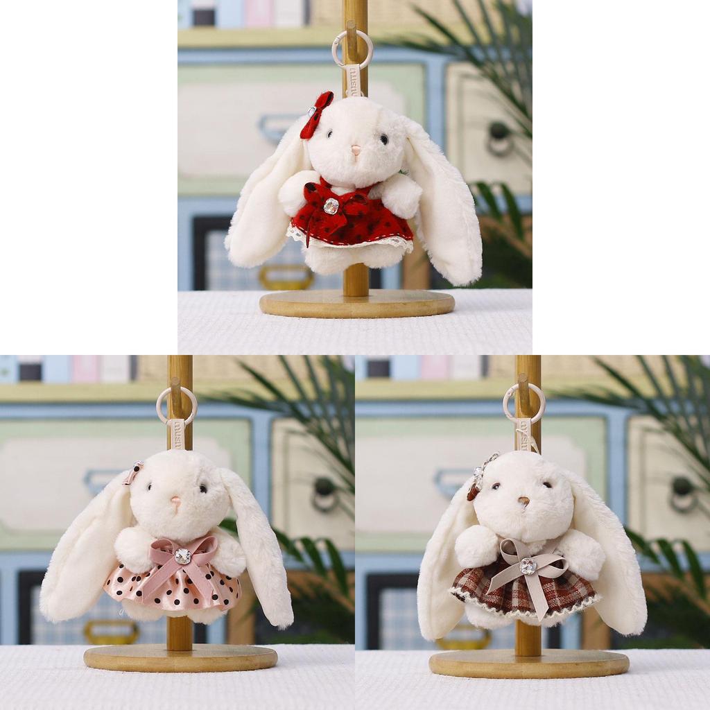 Plush Bunny Keychain With Dress Cute Cartoon Toy For Girls And Boys