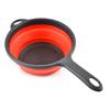 Foldable Drain Basket Silicone Collapsible Colander Bowls Fruit Vegetable Washing Basket with Handle Strainer
