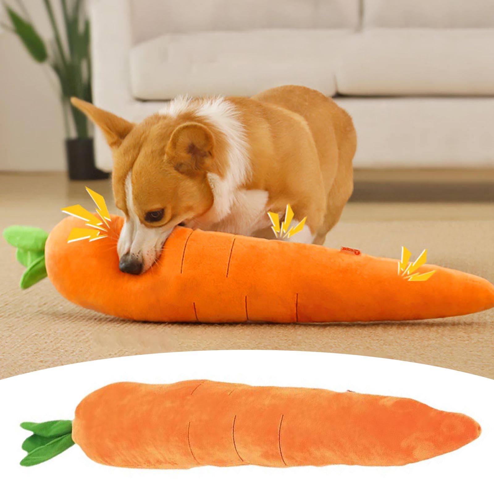 

29.5 Inch Large Carrot Toy For Soft Chewers, Shrinking And Wrinkled, -Boring Chewable Toy For Dogs And Cats, Calming Interactive Toy One Size