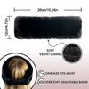 Elastic Hairbands Solid Color Turban Hat New Fluffy Plush Headband  Daily Wear