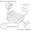 6/7/8 Inch Grill Stainless Steel Air Fryer Steam Grill with Grill Net Mini Steam Fish Net Grilled Fish Rack Air Fryer Accessorie
