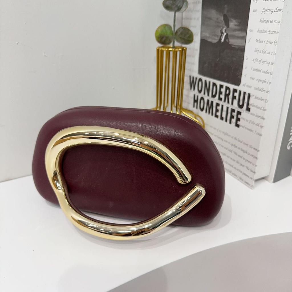 Bolso de mano redondo clásico de moda, bolso de cena, bolso de acrílico, asa metálica vintage, bandolera en un hombro