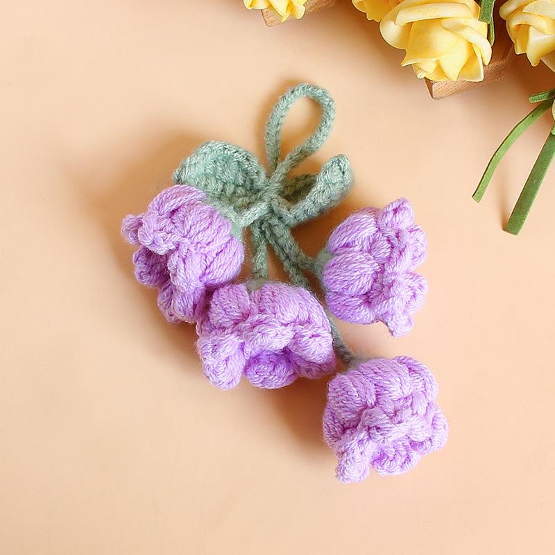 Lily of the Valley Woolen Bag Charm with Preserved Flowers – Girlish Heart Keychain Gift