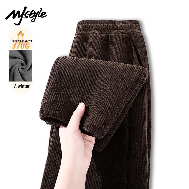 MJ STYLE Women's Winter Fleece-Lined Corduroy Pants