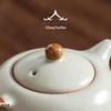 Handmade Sky Blue Ru Kiln Teapot Set – High-Grade Crackled Porcelain Kung Fu Tea Brewing Tool with Gift Box