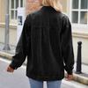 Women's Fashionable Versatile Classic Retro Solid Color Lapel Long Sleeved Pocket Loose Denim Jacket